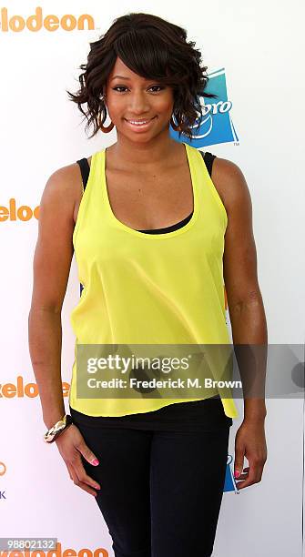 Actress Monique Coleman attends the Lollipop Theater Network's second annual ''Game Day'' at the Nickelodeon Animation Studios on May 2, 2010 in...