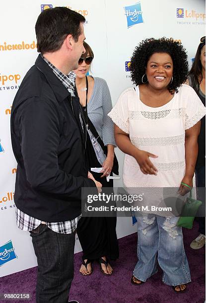 Actor Steve Carell and actress Yvette Brown attend the Lollipop Theater Network's second annual ''Game Day'' at the Nickelodeon Animation Studios on...