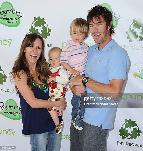 Personalities Trista Sutter and Ryan Sutter with son Max Sutter and daughter Blakesley Grace Sutter attend Anna Getty's Pregnancy Awareness Month...