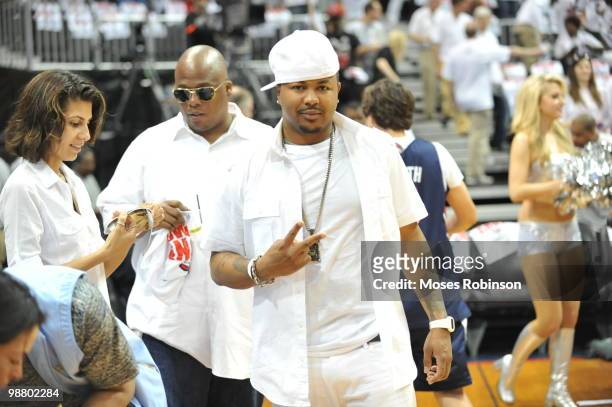 The Dream attends the Milwaukee Bucks vs. Atlanta Hawks Game 7 Playoff game at Philips Arena on May 2, 2010 in Atlanta, Georgia.