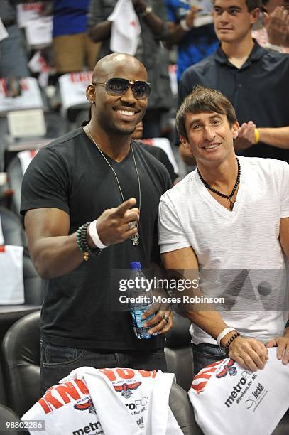 Dolvett Quince and Bert Weiss attend the Milwaukee Bucks vs. Atlanta Hawks Game 7 Playoff game at Philips Arena on May 2, 2010 in Atlanta, Georgia.