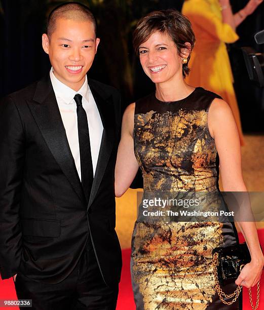 Clothing designers Jason Wu and Cind Leive arrive at the annual White House Correspondents Association dinner at the Washington Hilton in Washington,...