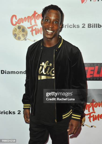 Actor Shaka Smith arrives at "Compton's Finest" Los Angeles Premiere at The WGA Theater on June 29, 2018 in Beverly Hills, California.