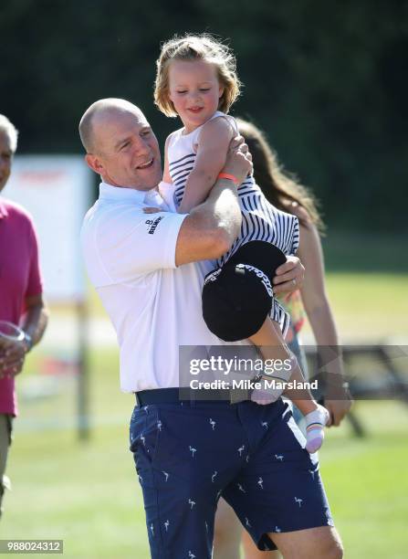 Mike Tindall and Mia Tindall during the 2018 'Celebrity Cup' at Celtic Manor Resort on June 30, 2018 in Newport, Wales.