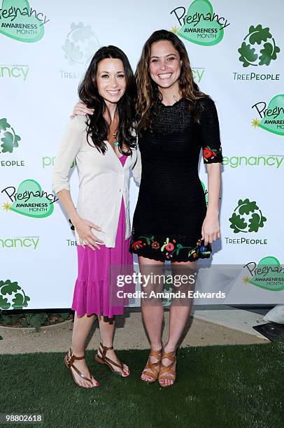 Hot Moms Club founder Jessica Denay and model Josie Maran arrive at the kick off event for the MAY 2010 Pregnancy Awareness Month at TreePeople on...
