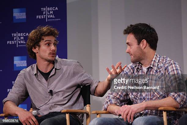 Actor/director James Franco and actor Will Forte attend the Tribeca Talks & Premiere for "Saturday Night" during the 2010 Tribeca Film Festival at...