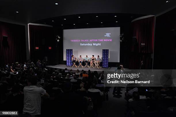 Actor/director James Franco, and actors Will Forte, Kenan Thompson, Jenny Slate and Dave Karger, Senior writer for Entertainment Weekly attend the...