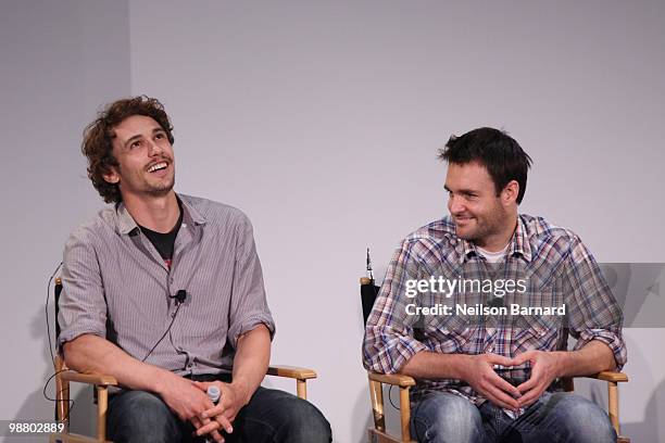 Actor/director James Franco and actor Will Forte attend the Tribeca Talks & Premiere for "Saturday Night" during the 2010 Tribeca Film Festival at...