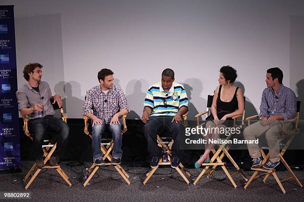 Actor/director James Franco, and actors Will Forte, Kenan Thompson, Jenny Slate and Dave Karger, Senior writer for Entertainment Weekly attend the...