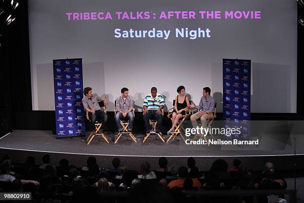 Actor/director James Franco, and actors Will Forte, Kenan Thompson, Jenny Slate and Dave Karger, Senior writer for Entertainment Weekly attend the...