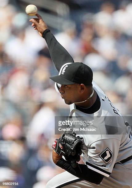 Tony Pena of the Chicago White Sox delivers a pitch against the New York Yankees on May 2, 2010 at Yankee Stadium in the Bronx borough of New York...