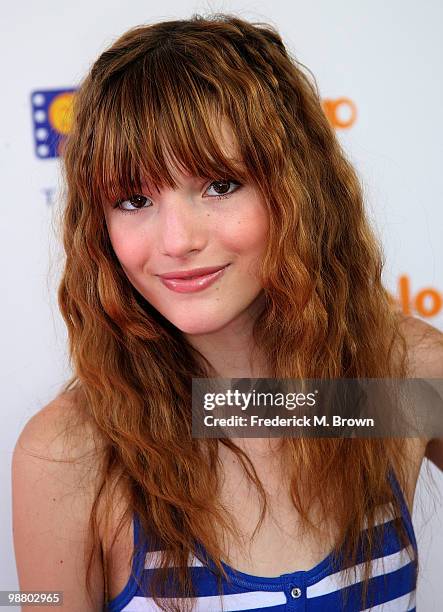 Actress Bella Thorne attends the Lollipop Theater Network's second annual "Game Day" at the Nickelodeon Animation Studios on May 2, 2010 in Burbank,...