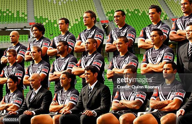 The New Zealand team poses for a team photograph at AAMI Park on May 3, 2010 in Melbourne, Australia.