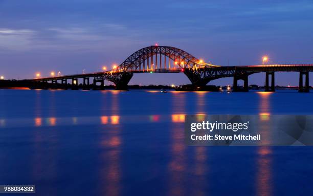 blue hour @ robert moses bridge - robert moses stock pictures, royalty-free photos & images