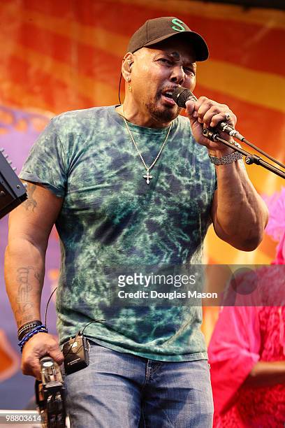 Aaron Neville of the Neville Brothers performs at the 2010 New Orleans Jazz & Heritage Festival Presented By Shell, at the Fair Grounds Race Course...