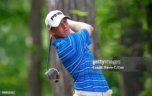 Martin Piller tees off the 14th hole during the final round of the 2010 Stadion Athens Classic at the University of Georgia Golf Course on May 2,...