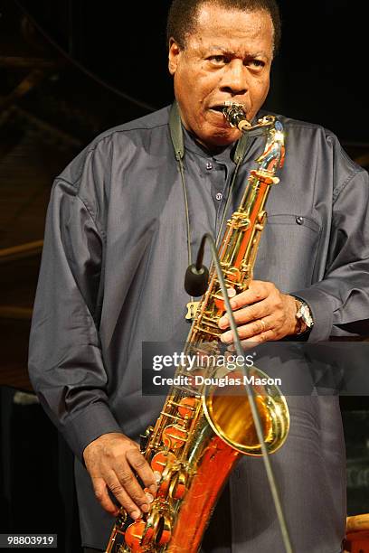 Wayne Shorter performs at the 2010 New Orleans Jazz & Heritage Festival Presented By Shell, at the Fair Grounds Race Course on May 2, 2010 in New...