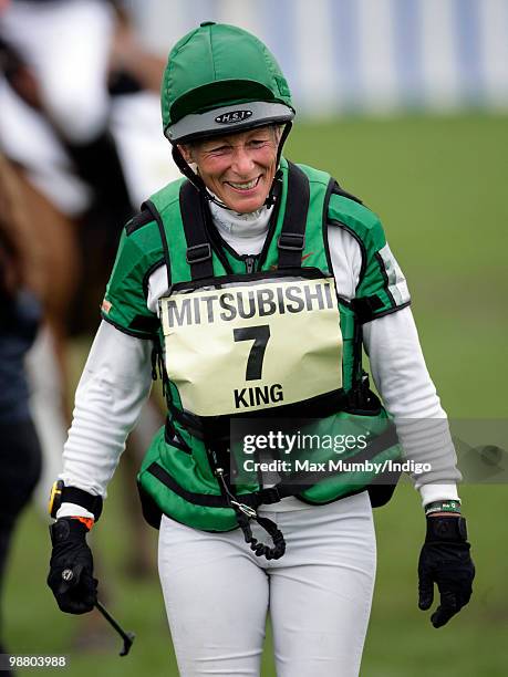 Mary King after competing in the cross country phase of the Badminton Horse Trials on her horse 'Imperial Cavalier' on May 2, 2010 in Badminton,...