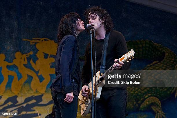 Singer and musicians Alison Mosshart and Jack White of The Dead Weather perform during day 7 of the 41st annual New Orleans Jazz & Heritage Festival...