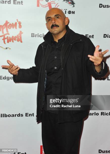 Actor Vince Romo arrives at "Compton's Finest" Los Angeles Premiere at The WGA Theater on June 29, 2018 in Beverly Hills, California.