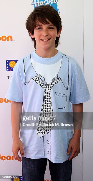 Actor Zachary Gordon attends the Lollipop Theater Network's second annual "Game Day" at the Nickelodeon Animation Studios on May 2, 2010 in Burbank,...