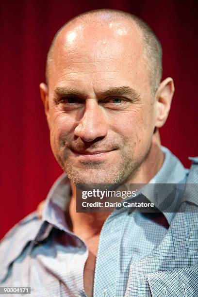 Actor Christopher Meloni attends the "Godfather IV" Primary Stages and The Writers Guild of America benefit at 59E59 Theaters on May 2, 2010 in New...