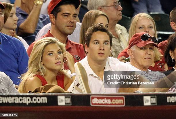 Scottie Upshall of the Phoenix Coyotes attends the Major League Baseball game between the Philadelphia Phillies and the Arizona Diamondbacks at Chase...