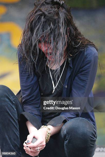 Alison Mosshart of the Dead weather performs at the 2010 New Orleans Jazz & Heritage Festival Presented By Shell, at the Fair Grounds Race Course on...