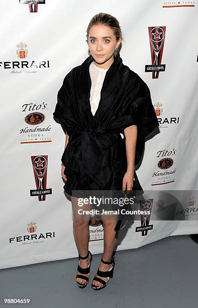 Actress Ashley Olsen arrives at the 2010 Lucille Lortel Awards benefit at Terminal 5 on May 2, 2010 in New York City.