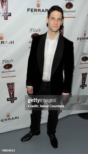 Actor Justin Bartha arrives at the 2010 Lucille Lortel Awards benefit at Terminal 5 on May 2, 2010 in New York City.