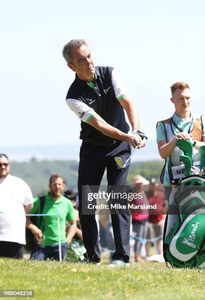 James Nesbitt during the 2018 'Celebrity Cup' at Celtic Manor Resort on June 30, 2018 in Newport, Wales.