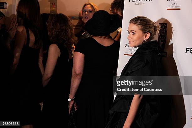 Actress Ashley Olsen arrives at the 2010 Lucille Lortel Awards benefit at Terminal 5 on May 2, 2010 in New York City.