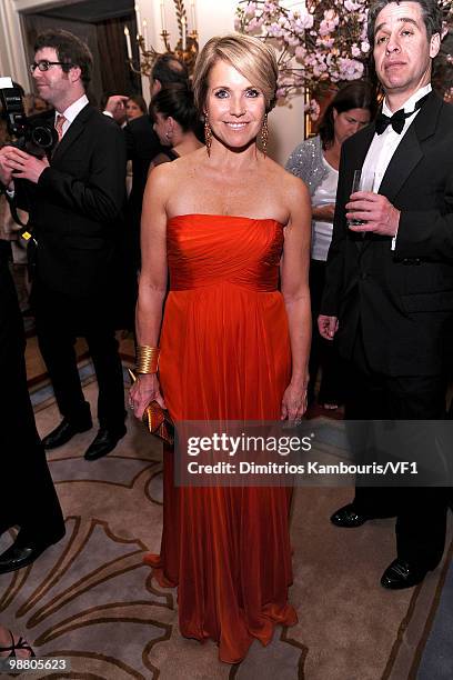 Journalist Katie Couric attends the Bloomberg/Vanity Fair party following the 2010 White House Correspondents' Association Dinner at the residence of...