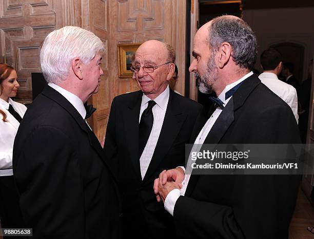 Senator Chris Dodd, Rupert Murdoch and guest attend the Bloomberg/Vanity Fair party following the 2010 White House Correspondents' Association Dinner...