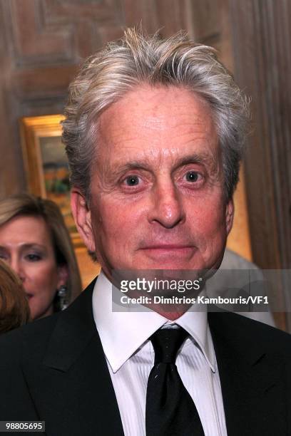 Actor Michael Douglas attends the Bloomberg/Vanity Fair party following the 2010 White House Correspondents' Association Dinner at the residence of...