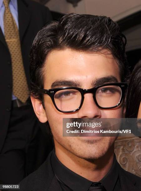 Joe Jonas attends the Bloomberg/Vanity Fair party following the 2010 White House Correspondents' Association Dinner at the residence of the French...