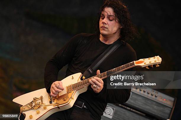 Musician Jack White of the Dead Weather performs during day 7 of the 41st annual New Orleans Jazz & Heritage Festival at the Fair Grounds Race Course...