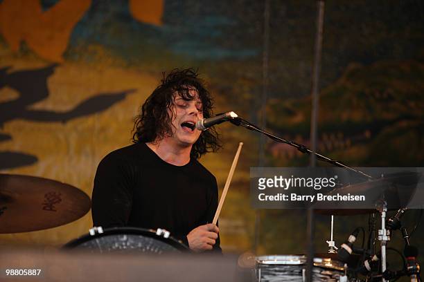 Musician Jack White of the Dead Weather performs during day 7 of the 41st annual New Orleans Jazz & Heritage Festival at the Fair Grounds Race Course...