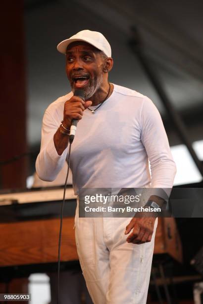 Frankie Beverly of Maze performs during day 7 of the 41st annual New Orleans Jazz & Heritage Festival at the Fair Grounds Race Course on May 2, 2010...