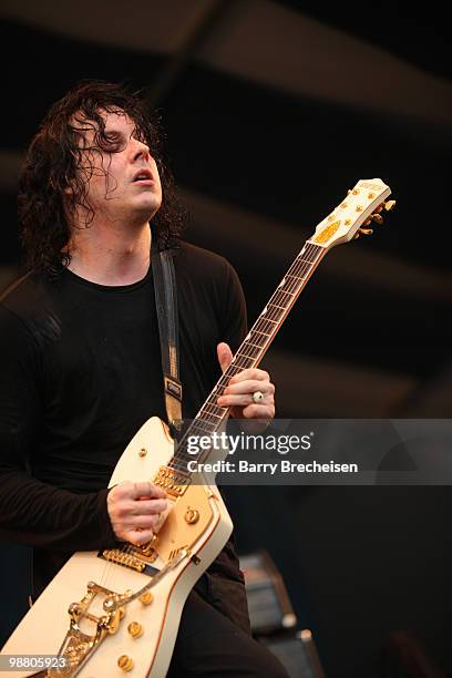 Musician Jack White of the Dead Weather performs during day 7 of the 41st annual New Orleans Jazz & Heritage Festival at the Fair Grounds Race Course...