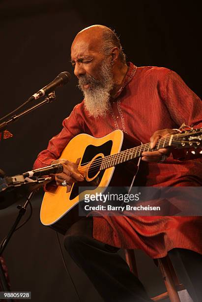 Guitarist Richie Havens performs during day 7 of the 41st annual New Orleans Jazz & Heritage Festival at the Fair Grounds Race Course on May 2, 2010...