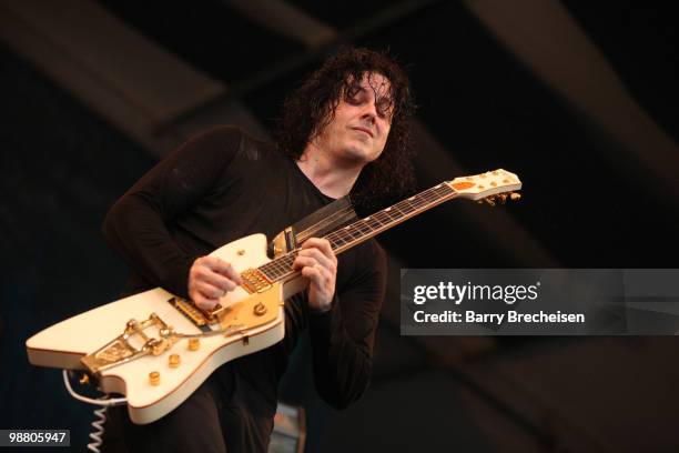 Musician Jack White of the Dead Weather performs during day 7 of the 41st annual New Orleans Jazz & Heritage Festival at the Fair Grounds Race Course...