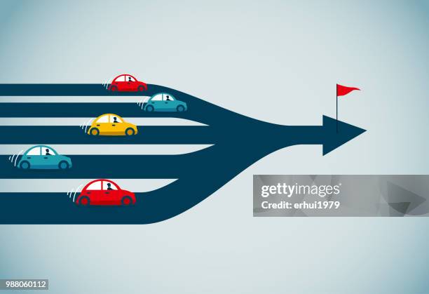 traffic jam - on the move stock illustrations
