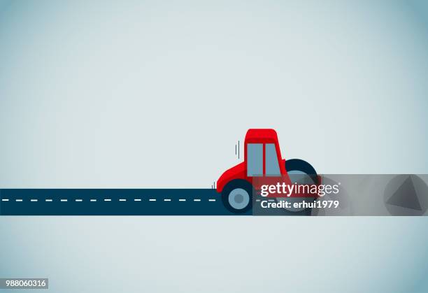 compactor - roadworks stock illustrations