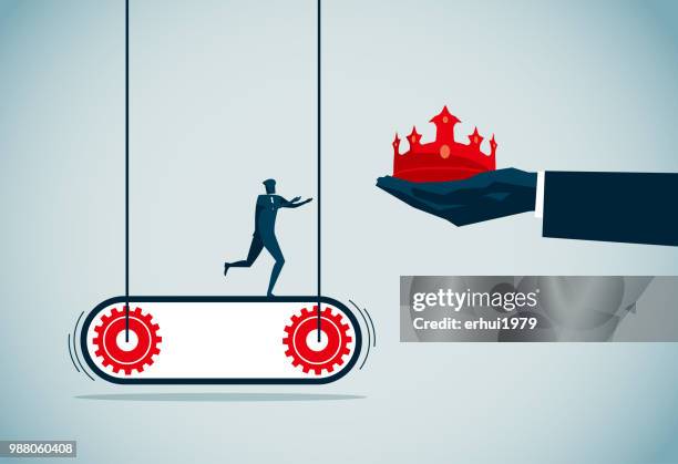 puppet - treadmill man stock illustrations
