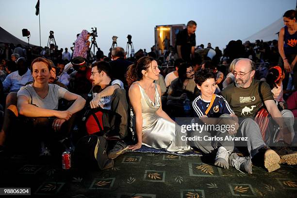 Spanish actors Mar Regueras, Victor Clavijo, Victoria Abril and Alex Angulo visit Dajla's Saharan refugee camp during the 7th Sahara International...