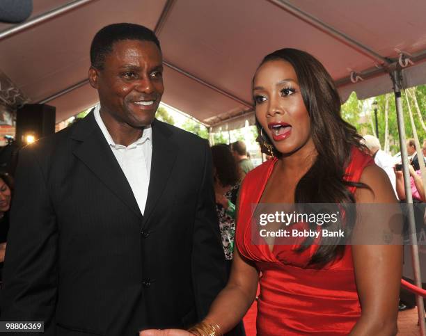 Carl Lewis and Vivica Fox attend the 3rd Annual New Jersey Hall of Fame Induction Ceremony at the New Jersey Performing Arts Center on May 2, 2010 in...