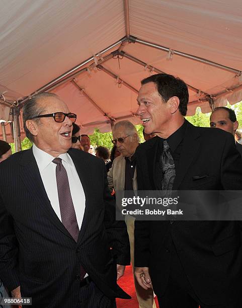 Actor Jack Nicholson and comedian Joe Piscopo attend the 3rd Annual New Jersey Hall of Fame Induction Ceremony at the New Jersey Performing Arts...