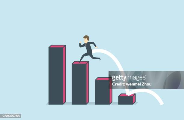 ladder of success - high jump vector stock illustrations
