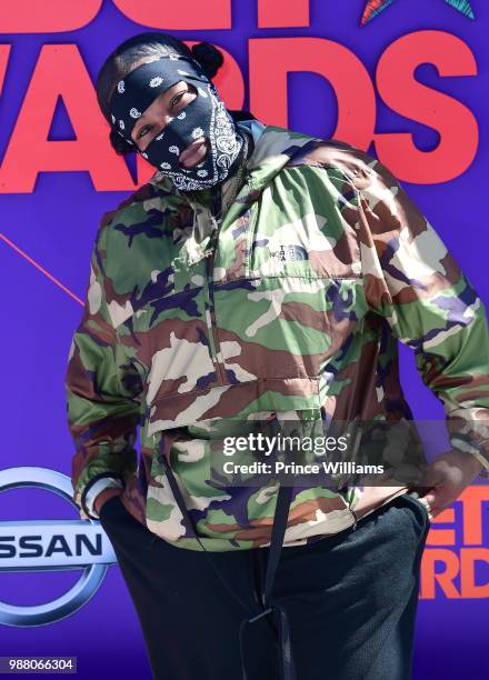 Leikeli47 arrives to the 2018 BET Awards held at Microsoft Theater on June 24, 2018 in Los Angeles, California.